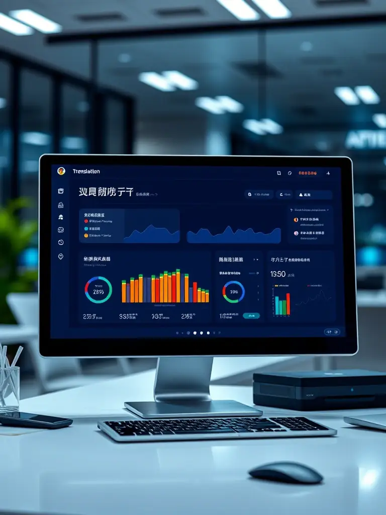A secure online platform displaying translation workflows and progress tracking for immigration documents.