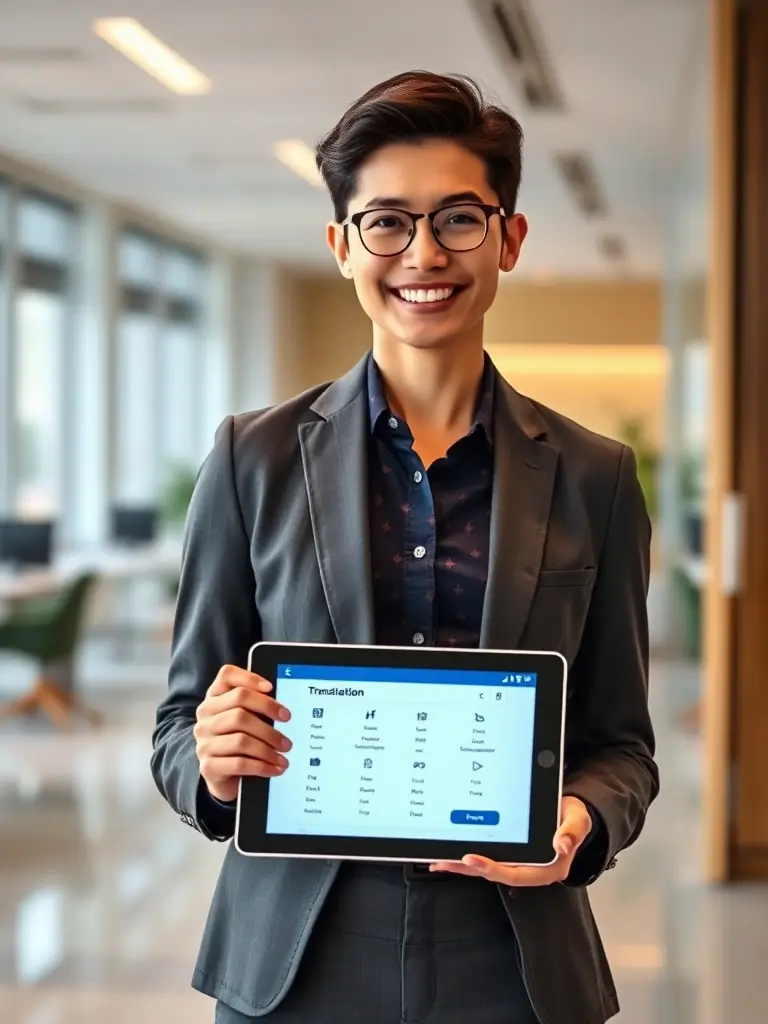 A public servant efficiently using Hiero Solution on a tablet, demonstrating the platform's speed and ease of use.