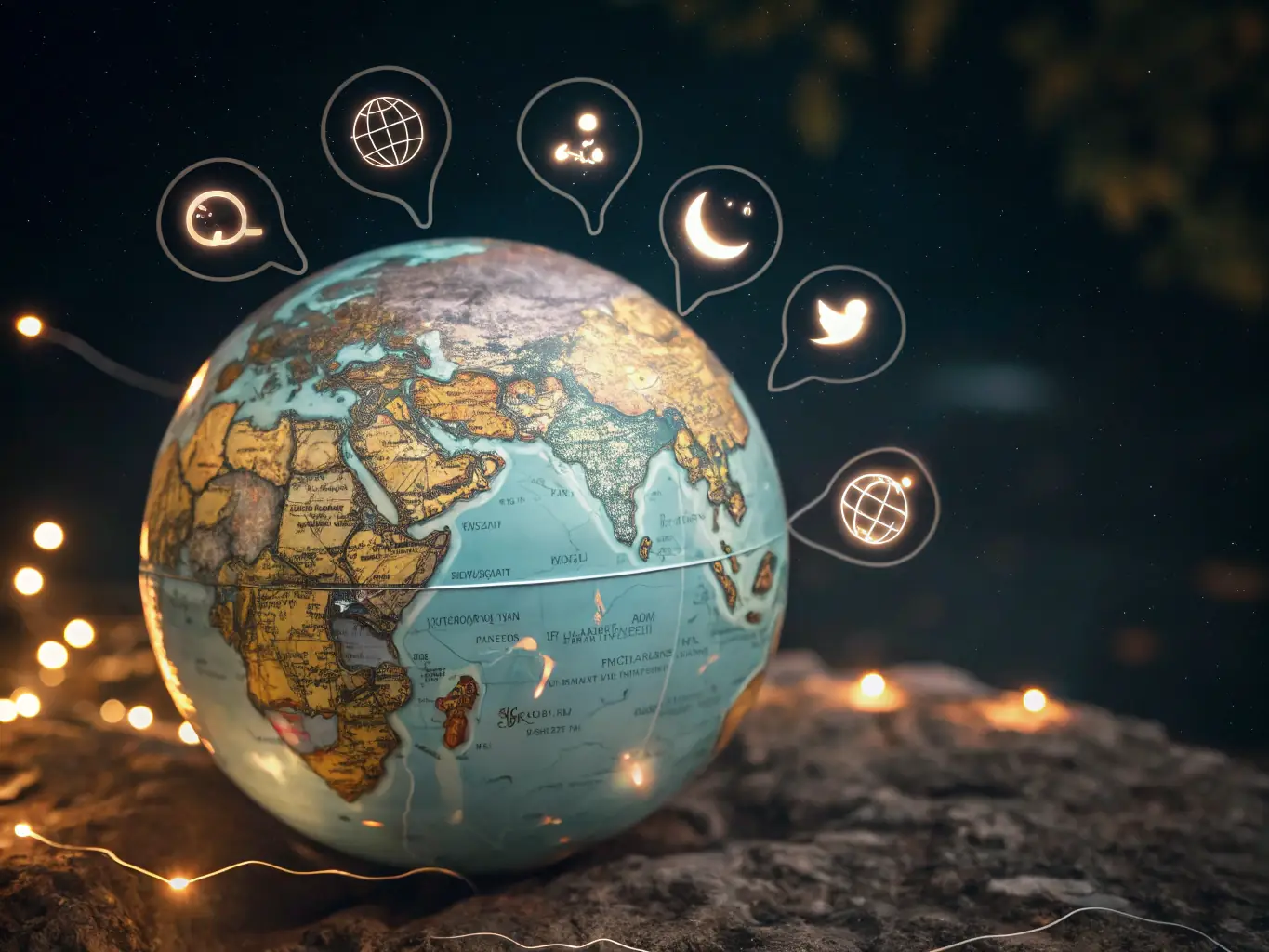 A conceptual image representing seamless global communication, with interconnected nodes symbolizing different languages and cultures.